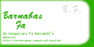 barnabas fa business card